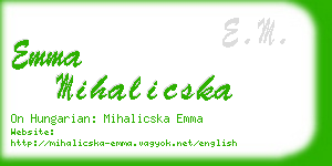 emma mihalicska business card